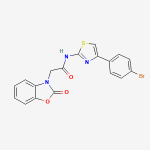 molecular formula C18H12BrN3O3S B4830064 N-[4-(4-bromophenyl)-1,3-thiazol-2-yl]-2-(2-oxo-1,3-benzoxazol-3(2H)-yl)acetamide 