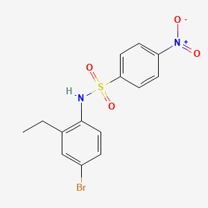 molecular formula C14H13BrN2O4S B4830087 N-(4-BROMO-2-ETHYLPHENYL)-4-NITROBENZENE-1-SULFONAMIDE 
