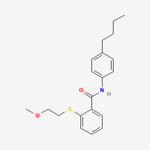 molecular formula C20H25NO2S B4830105 N-(4-butylphenyl)-2-[(2-methoxyethyl)sulfanyl]benzamide 