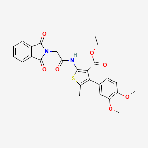 molecular formula C26H24N2O7S B4830117 ETHYL 4-(3,4-DIMETHOXYPHENYL)-2-[2-(1,3-DIOXOISOINDOL-2-YL)ACETAMIDO]-5-METHYLTHIOPHENE-3-CARBOXYLATE 