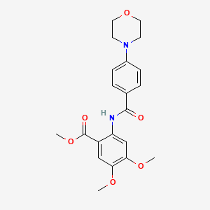 molecular formula C21H24N2O6 B4830259 methyl 4,5-dimethoxy-2-{[4-(4-morpholinyl)benzoyl]amino}benzoate 