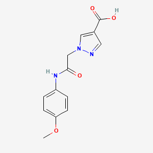 molecular formula C13H13N3O4 B4830301 1-[2-(4-METHOXYANILINO)-2-OXOETHYL]-1H-PYRAZOLE-4-CARBOXYLIC ACID 