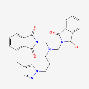 molecular formula C25H23N5O4 B4831070 2-({[(1,3-DIOXO-1,3-DIHYDRO-2H-ISOINDOL-2-YL)METHYL][3-(4-METHYL-1H-PYRAZOL-1-YL)PROPYL]AMINO}METHYL)-1H-ISOINDOLE-1,3(2H)-DIONE 