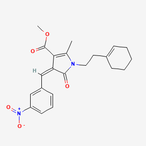 molecular formula C22H24N2O5 B4831784 methyl (4Z)-1-[2-(cyclohex-1-en-1-yl)ethyl]-2-methyl-4-(3-nitrobenzylidene)-5-oxo-4,5-dihydro-1H-pyrrole-3-carboxylate 