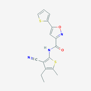 molecular formula C16H13N3O2S2 B4831817 N-(3-cyano-4-ethyl-5-methyl-2-thienyl)-5-(2-thienyl)-3-isoxazolecarboxamide 