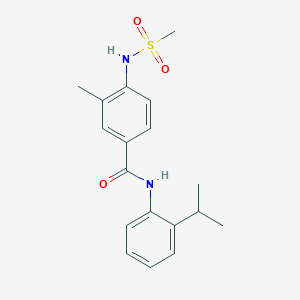 molecular formula C18H22N2O3S B4831841 N-(2-isopropylphenyl)-3-methyl-4-[(methylsulfonyl)amino]benzamide 