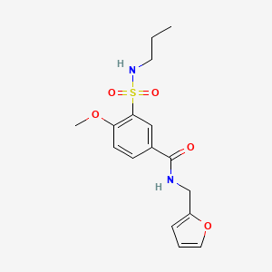 molecular formula C16H20N2O5S B4832025 N-(furan-2-ylmethyl)-4-methoxy-3-(propylsulfamoyl)benzamide 