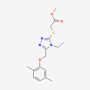 molecular formula C16H21N3O3S B4832049 METHYL 2-({5-[(2,5-DIMETHYLPHENOXY)METHYL]-4-ETHYL-4H-1,2,4-TRIAZOL-3-YL}SULFANYL)ACETATE 