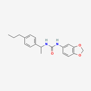 molecular formula C19H22N2O3 B4832117 N-(1,3-BENZODIOXOL-5-YL)-N'-[1-(4-PROPYLPHENYL)ETHYL]UREA 