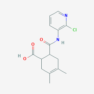molecular formula C15H17ClN2O3 B4832337 6-[(2-Chloropyridin-3-yl)carbamoyl]-3,4-dimethylcyclohex-3-ene-1-carboxylic acid 