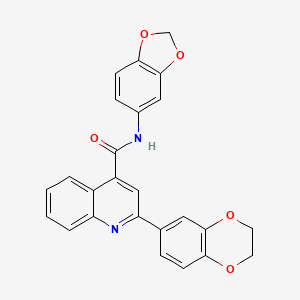 molecular formula C25H18N2O5 B4832384 N-(1,3-BENZODIOXOL-5-YL)-2-(2,3-DIHYDRO-1,4-BENZODIOXIN-6-YL)-4-QUINOLINECARBOXAMIDE 