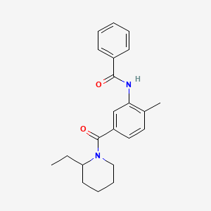 molecular formula C22H26N2O2 B4832400 N-{5-[(2-ethylpiperidin-1-yl)carbonyl]-2-methylphenyl}benzamide 