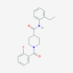 molecular formula C21H23FN2O2 B4832448 N-(2-ethylphenyl)-1-(2-fluorobenzoyl)piperidine-4-carboxamide 