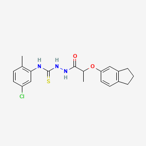 molecular formula C20H22ClN3O2S B4832568 N-(5-chloro-2-methylphenyl)-2-[2-(2,3-dihydro-1H-inden-5-yloxy)propanoyl]hydrazinecarbothioamide 