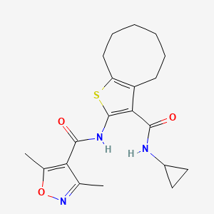 molecular formula C20H25N3O3S B4832630 N-[3-(CYCLOPROPYLCARBAMOYL)-4,5,6,7,8,9-HEXAHYDROCYCLOOCTA[B]THIOPHEN-2-YL]-3,5-DIMETHYL-4-ISOXAZOLECARBOXAMIDE 