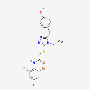 molecular formula C21H19BrF2N4O2S B4832781 N-(2-bromo-4,6-difluorophenyl)-2-{[5-(4-methoxybenzyl)-4-(prop-2-en-1-yl)-4H-1,2,4-triazol-3-yl]sulfanyl}acetamide 