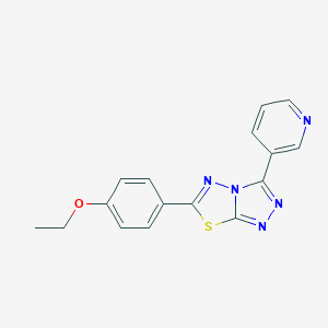 molecular formula C16H13N5OS B483290 ethyl 4-[3-(3-pyridinyl)[1,2,4]triazolo[3,4-b][1,3,4]thiadiazol-6-yl]phenyl ether CAS No. 154149-69-6