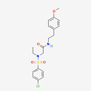 molecular formula C19H23ClN2O4S B4832955 N~2~-[(4-chlorophenyl)sulfonyl]-N~2~-ethyl-N-[2-(4-methoxyphenyl)ethyl]glycinamide 