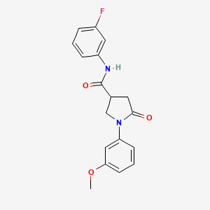 molecular formula C18H17FN2O3 B4832957 N-(3-fluorophenyl)-1-(3-methoxyphenyl)-5-oxopyrrolidine-3-carboxamide 
