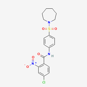 molecular formula C19H20ClN3O5S B4833004 N-[4-(azepan-1-ylsulfonyl)phenyl]-4-chloro-2-nitrobenzamide 