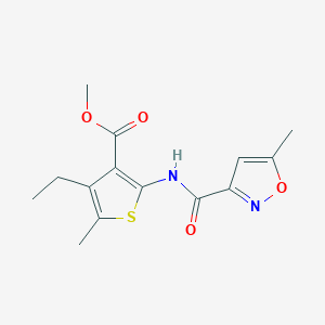 molecular formula C14H16N2O4S B4833180 METHYL 4-ETHYL-5-METHYL-2-(5-METHYL-1,2-OXAZOLE-3-AMIDO)THIOPHENE-3-CARBOXYLATE 