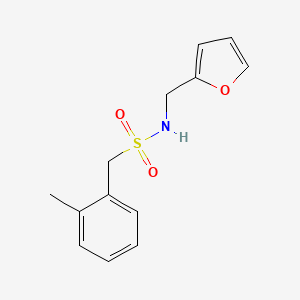 molecular formula C13H15NO3S B4833199 N-[(FURAN-2-YL)METHYL]-1-(2-METHYLPHENYL)METHANESULFONAMIDE 