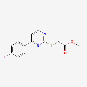 molecular formula C13H11FN2O2S B4833271 Methyl {[4-(4-fluorophenyl)pyrimidin-2-yl]sulfanyl}acetate 