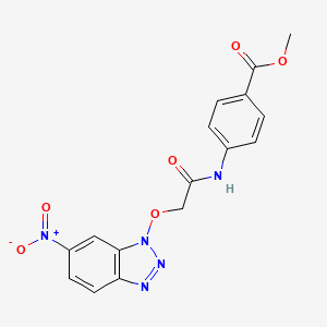molecular formula C16H13N5O6 B4833367 Methyl 4-[[2-(6-nitrobenzotriazol-1-yl)oxyacetyl]amino]benzoate 