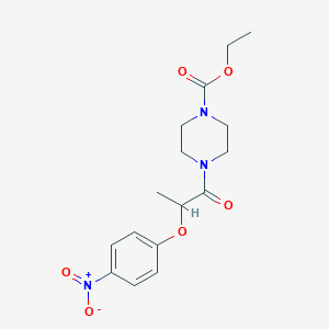 molecular formula C16H21N3O6 B4833499 ETHYL 4-[2-(4-NITROPHENOXY)PROPANOYL]TETRAHYDRO-1(2H)-PYRAZINECARBOXYLATE 