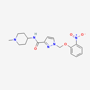 molecular formula C17H21N5O4 B4833598 N~3~-(1-METHYL-4-PIPERIDYL)-1-[(2-NITROPHENOXY)METHYL]-1H-PYRAZOLE-3-CARBOXAMIDE 