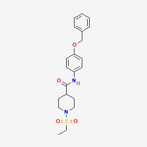 molecular formula C21H26N2O4S B4833632 N-[4-(benzyloxy)phenyl]-1-(ethylsulfonyl)piperidine-4-carboxamide 