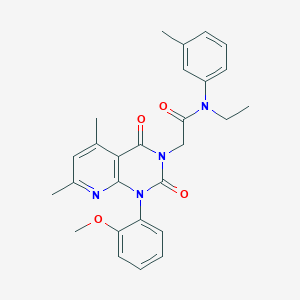 molecular formula C27H28N4O4 B4833865 N-ETHYL-2-[1-(2-METHOXYPHENYL)-5,7-DIMETHYL-2,4-DIOXO-1H,2H,3H,4H-PYRIDO[2,3-D]PYRIMIDIN-3-YL]-N-(3-METHYLPHENYL)ACETAMIDE 