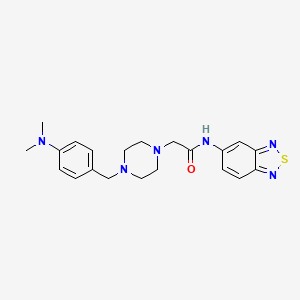 molecular formula C21H26N6OS B4833872 N-(2,1,3-BENZOTHIADIAZOL-5-YL)-2-{4-[4-(DIMETHYLAMINO)BENZYL]-1-PIPERAZINYL}ACETAMIDE 