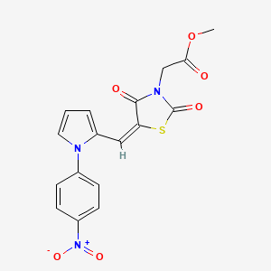 molecular formula C17H13N3O6S B4834073 methyl [(5E)-5-{[1-(4-nitrophenyl)-1H-pyrrol-2-yl]methylidene}-2,4-dioxo-1,3-thiazolidin-3-yl]acetate 