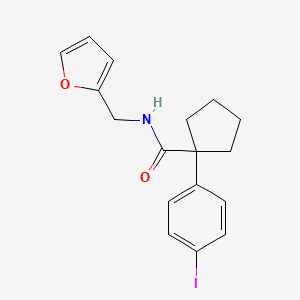 molecular formula C17H18INO2 B4834086 N-(furan-2-ylmethyl)-1-(4-iodophenyl)cyclopentanecarboxamide 