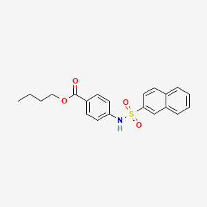 molecular formula C21H21NO4S B4834100 BUTYL 4-(NAPHTHALENE-2-SULFONAMIDO)BENZOATE 