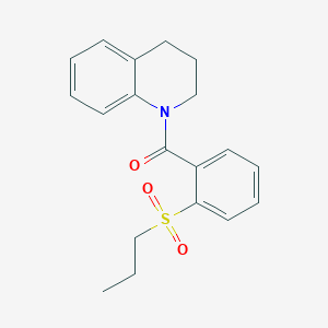 molecular formula C19H21NO3S B4834337 1-[2-(PROPANE-1-SULFONYL)BENZOYL]-1,2,3,4-TETRAHYDROQUINOLINE 