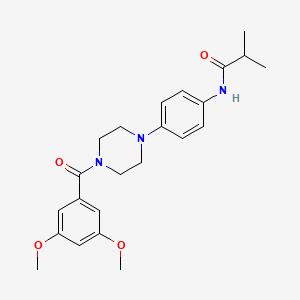 molecular formula C23H29N3O4 B4834458 N-(4-{4-[(3,5-dimethoxyphenyl)carbonyl]piperazin-1-yl}phenyl)-2-methylpropanamide 