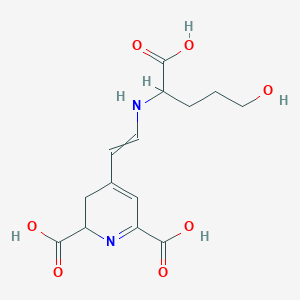 molecular formula C14H18N2O7 B048345 4-[2-[(1-Carboxy-4-hydroxybutyl)amino]ethenyl]-2,3-dihydropyridine-2,6-dicarboxylic acid CAS No. 111534-70-4
