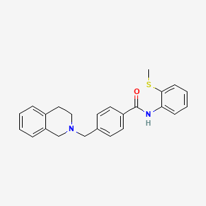 molecular formula C24H24N2OS B4834529 N-[2-(METHYLSULFANYL)PHENYL]-4-[(1,2,3,4-TETRAHYDROISOQUINOLIN-2-YL)METHYL]BENZAMIDE 