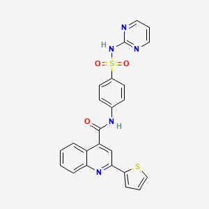 molecular formula C24H17N5O3S2 B4834690 N-{4-[(PYRIMIDIN-2-YL)SULFAMOYL]PHENYL}-2-(THIOPHEN-2-YL)QUINOLINE-4-CARBOXAMIDE 