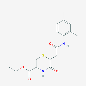 molecular formula C17H22N2O4S B4834696 Ethyl 6-{2-[(2,4-dimethylphenyl)amino]-2-oxoethyl}-5-oxothiomorpholine-3-carboxylate 