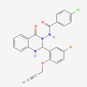 molecular formula C24H17BrClN3O3 B4834714 N~1~-[2-[5-BROMO-2-(2-PROPYNYLOXY)PHENYL]-4-OXO-1,4-DIHYDRO-3(2H)-QUINAZOLINYL]-4-CHLOROBENZAMIDE 