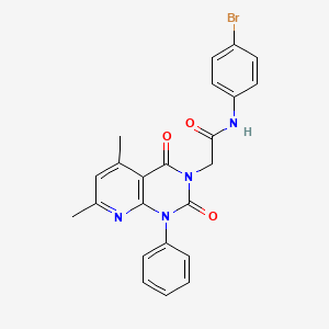 molecular formula C23H19BrN4O3 B4834759 N-(4-BROMOPHENYL)-2-{5,7-DIMETHYL-2,4-DIOXO-1-PHENYL-1H,2H,3H,4H-PYRIDO[2,3-D]PYRIMIDIN-3-YL}ACETAMIDE 