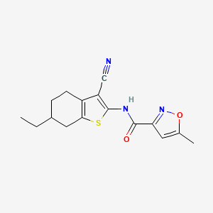 molecular formula C16H17N3O2S B4834798 N-(3-cyano-6-ethyl-4,5,6,7-tetrahydro-1-benzothiophen-2-yl)-5-methyl-1,2-oxazole-3-carboxamide 