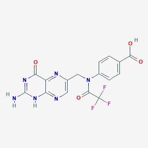 molecular formula C16H11F3N6O4 B048348 N10-(Trifluoroacetyl)pteroic acid CAS No. 37793-53-6