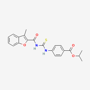 molecular formula C21H20N2O4S B4834815 Propan-2-yl 4-[(3-methyl-1-benzofuran-2-carbonyl)carbamothioylamino]benzoate 