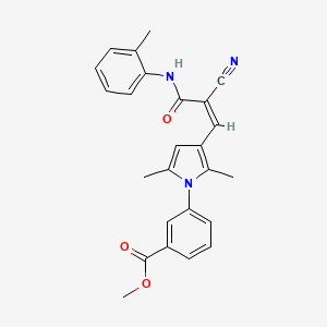 molecular formula C25H23N3O3 B4834847 Methyl 3-{3-[2-cyano-3-(2-methylanilino)-3-oxoprop-1-en-1-yl]-2,5-dimethyl-1H-pyrrol-1-yl}benzoate CAS No. 5910-73-6