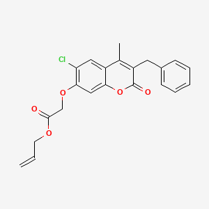 molecular formula C22H19ClO5 B4834950 PROP-2-EN-1-YL 2-[(3-BENZYL-6-CHLORO-4-METHYL-2-OXO-2H-CHROMEN-7-YL)OXY]ACETATE 