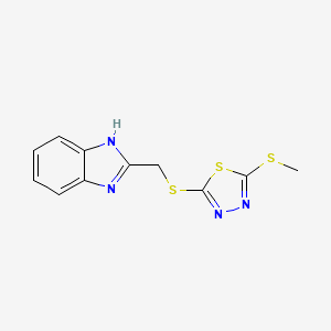 molecular formula C11H10N4S3 B4835089 2-(1H-benzimidazol-2-ylmethylsulfanyl)-5-methylsulfanyl-1,3,4-thiadiazole 